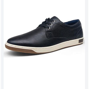 New Vostey Milan Men’s Black Leather Casual Sneaker Shoes Size 13 M